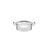 Caçarola Rasa Em Aço Inox Fundo Triplo Com Tampa Plana Detalhe Satinado 24 Cm 4,7 L- Tramontina