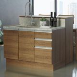 Ilha De Cozinha Com Bancada E Balcão 120 Cm Rustic Glamy Madesa Rustic