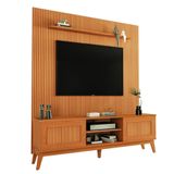 Rack Bancada King Com Painel Para Tv Até 75 Polegadas Egeo Cedro Ripado Impressão 3d Edn Cedro