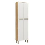 Paneleiro Duplo Para Cozinha Com 4 Portas 100% Mdf Napoli Prime Rio Doce Amendoa-off White