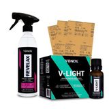 Kit Polimento Farol Revelax Lixa Vitrificador V-light Vonixx