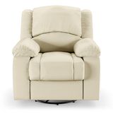 Poltrona Do Papai Reclinável Sala De Cinema Barcelona Glider Manual Giratória Usb Pu Bege