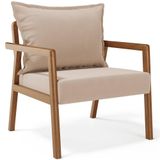 Poltrona Decorativa Para Sala De Estar E Living Alícia B04 Suede Bege