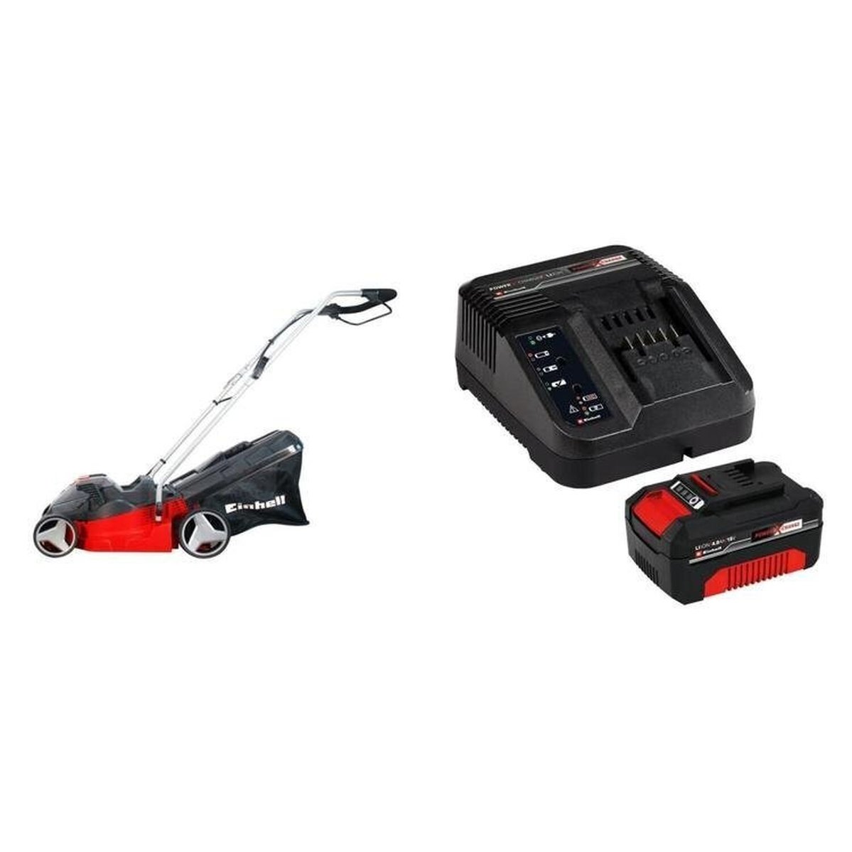 Cortador De Grama À Bateria Ge-cm 33 Li Solo E 1 Kit Carregador Bivolt Com Bateria 18v 4,0ah Pxc Vermelho/preto