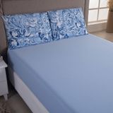 Jogo Cama Lençol Sonnet Queen Malha Estampada 100% Algodão 3 Peças - Abstrato - Azul Turquesa