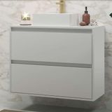 Gabinete Para Banheiro Com Cuba 80cm Mdf Branco Dubai - On Móveis