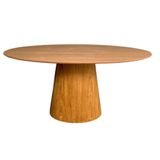 Mesa De Jantar Cone Oval 130x90 Cm Tampo Freijó Base Freijó Cor Marrom