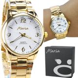 Relogio Feminino Dourado Aço Inox + Caixa Social Analogico Moda Casual Original Dourado Presente