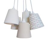 Lustre Pendente Luminária Teto Cacho Chevron Tons De Bege Bivolt