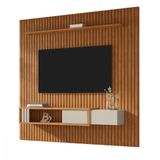 Painel Cancun Tv Até 85 Polegadas Ripado Naturalle Off White Off White Com Natural