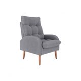 Poltrona Cadeira Descorativo Nantes Original Premium Boucle Cinza Matrix