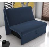 Sofá Cama 2 Lugares Belize Suede Azul