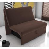 Sofá Cama 2 Lugares Belize Suede Marrom