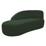 Divã Recamier Curvo Luna 140cm Lado Esquerdo Linho Cor Verde