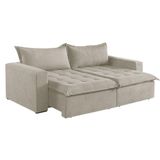 Sofá Cama 2 Lugares Retrátil Reclinável Linho M-184 Martins Creme