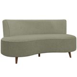 Sofá Chaise Living 2 Lugares 135cm Sala De Estar Istambul K01 Bouclê Verde - Lyam Decor