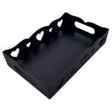 Bandeja De Coração Para Café Da Manhã 100% Mdf (24x15x05) Preto