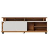 Rack Para Sala Bancada De Tv 75 Pol 180cm Madrid C05 Freijó-off White Matte - Mpozenato