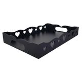 Bandeja De Coração Para Café Da Manhã 100% Mdf (35x23x05) Preto