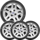 4x Calota Ford Fiesta Ka Escort Aro 14 Com Emblema 026cb