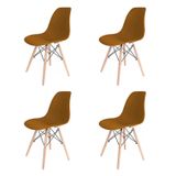 Conjunto Com 4 Cadeiras Para Sala De Jantar Eames Pp Dsw Tangerina