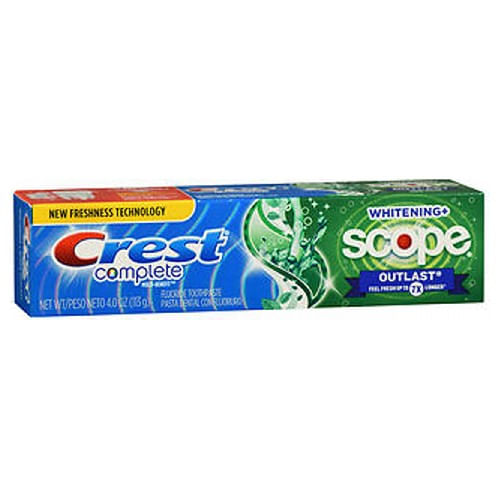 Pasta De Dente Crest Extra White Plus Scope Outlast Menta De Longa Duração 4 Oz Da Crest (pacote Com 6)