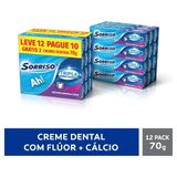 Creme Dental Sorriso Tripla Limpeza Completa 70g - Embalagem Com 12 Unidades