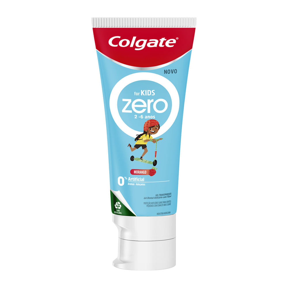 Creme Gel Dental Com Flúor Morango Colgate For Kids Zero Caixa 70g