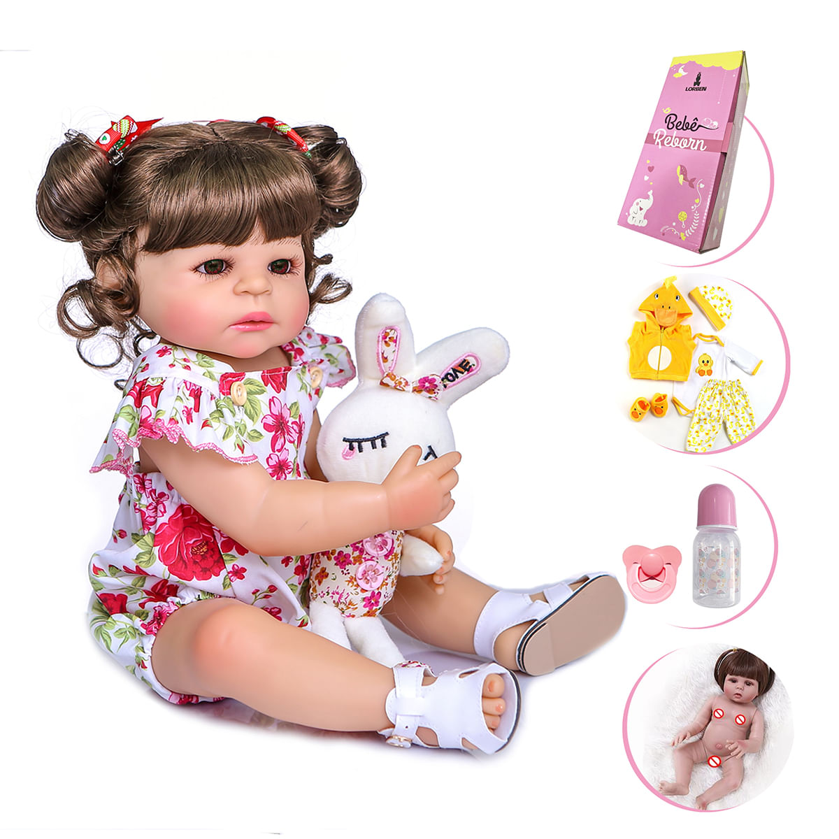 Keiumi Conjunto Roupa Roupinha Para Boneca Bebê Reborn Menina