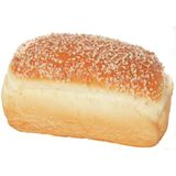 Pão Artificial Falso Pão De Semente De Gergelim 7x4cm De Plástico Marrom