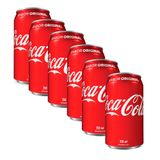 Kit 6 Refrigerante Coca Cola Lata 350ml Cada