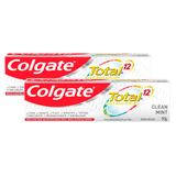 Kit 2 Creme Dental Colgate Total 12 Clean Mint 90g