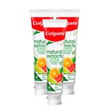 Kit 3 Creme Dental Colgate Natural Extracts Reinforced Defense Citrus E Eucalipto 140g