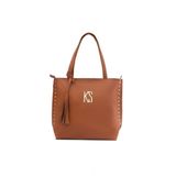 Bolsa Sacola Casual Feminino Alça De Ombro Zíper Detalhes Em Rebites Espaçosa