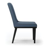 Cadeira Sala De Jantar Base Madeira Preto Kit 6 Sofia Suede D03 - D&#39;rossi Cor Azul Marinho