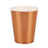 Copo Rose Gold - Silver Plastic - 8 Un