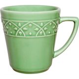 Kit 12 Canecas Verde Mendi Sálvia Oxford Cerâmica 360ml
