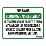 Placa Sinalização - Economize Na Descarga Biodigestor 27x35