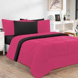 Edredom Malha 100% Algodão Gran Moratta 1 Peça Queen - Pink -preto