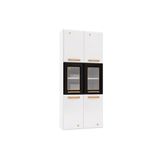 Torre Quente De Cozinha Paneleiro Diamante Aço 6 Portas C-2vidro 70cm Branco-preto - Telasul