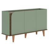 Balcão Aparador Buffet 3 Portas 136cm Madrid C05 Hortelã Amêndoa Mpozenato