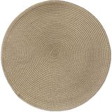 Kit 12 Americano Requinte Liso Para Mesa Redondo 38cm Palha
