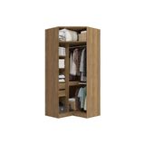 Modulado De Quarto Closet De Canto Adapt C- 2 Gavetas Aberto S- Portas 2,30x1,04cm Nogueira