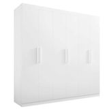 Guarda Roupa Solteiro 6 Portas 6 Gravetas Colibri 100% Mdf Branco