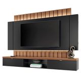 Painel Para Tv Home Suspenso Illusion 2.2 Preto Nature - Hb Móveis