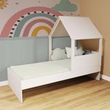 Cama Casinha Com Telhado Branco Megamobilia