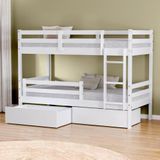 Beliche Infantil Dreams Com 02 Gavetas E Grade De Proteção Madeira Maciça Branco Megamobilia