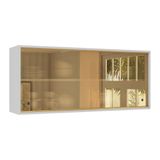 Armário De Cozinha Aéreo 105cm 2 Portas De Correr Em Vidro Xangai Multimóveis Mp2247 Branco Branco
