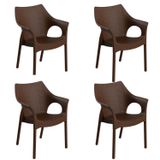 Conjunto Com 4 Cadeiras Para Jardim Relic Chocolate