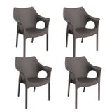 Conjunto Com 4 Cadeiras Para Jardim Relic Cinza Mushroom